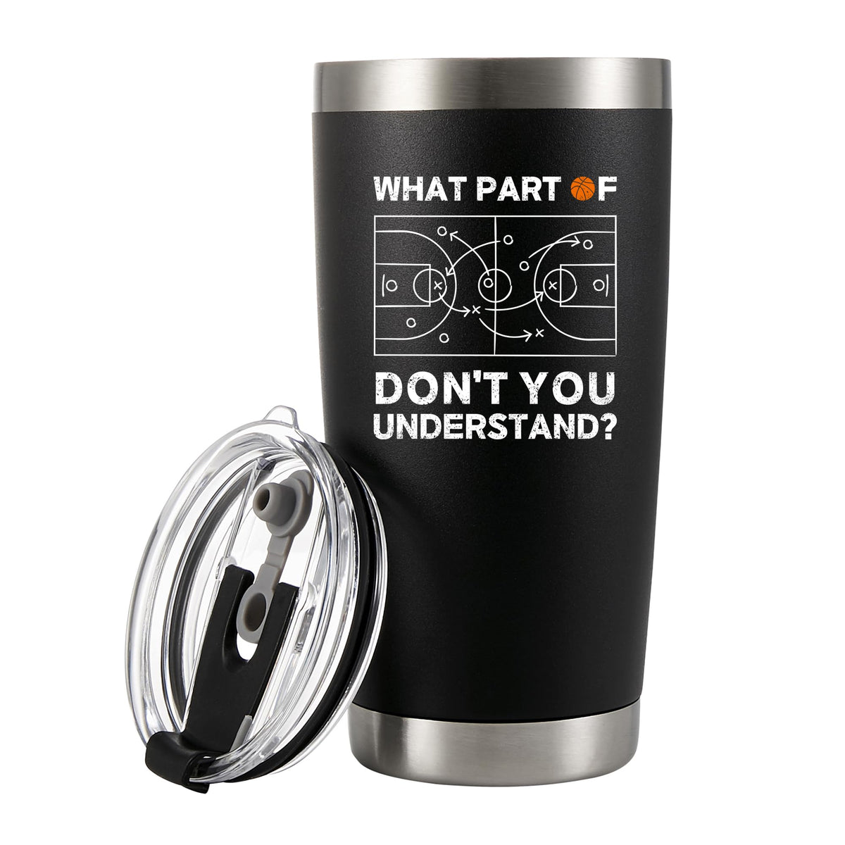 Panvola vaso térmico 20oz con tapa para baloncesto, ideal para bebidas calientes.