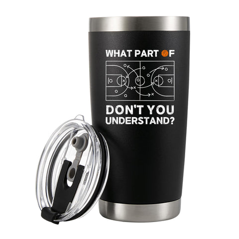 Panvola vaso térmico 20oz con tapa para baloncesto, ideal para bebidas calientes.