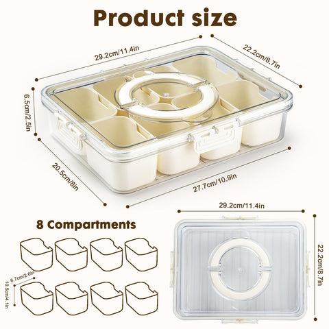 PANYEE snack box portátil con 8 compartimentos para transportar bocadillos