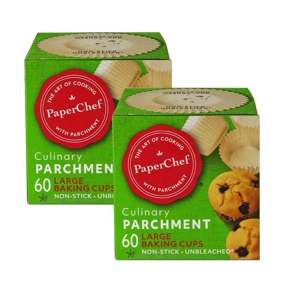 PaperChef cápsulas grandes de pergamino antiadherentes, ideales para muffins grandes sin pegarse.