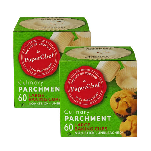 PaperChef cápsulas grandes de pergamino antiadherentes, ideales para muffins grandes sin pegarse.