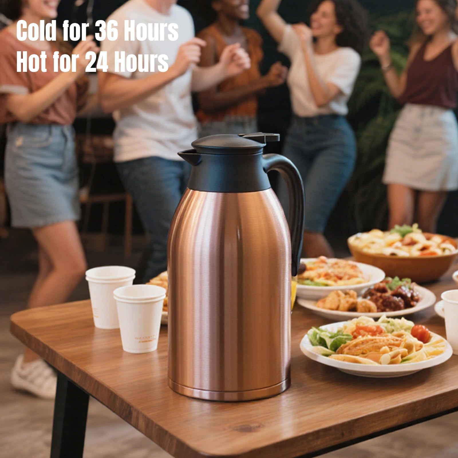 PARACITY 68oz cafetera térmica permite vertido con una mano para comodidad.