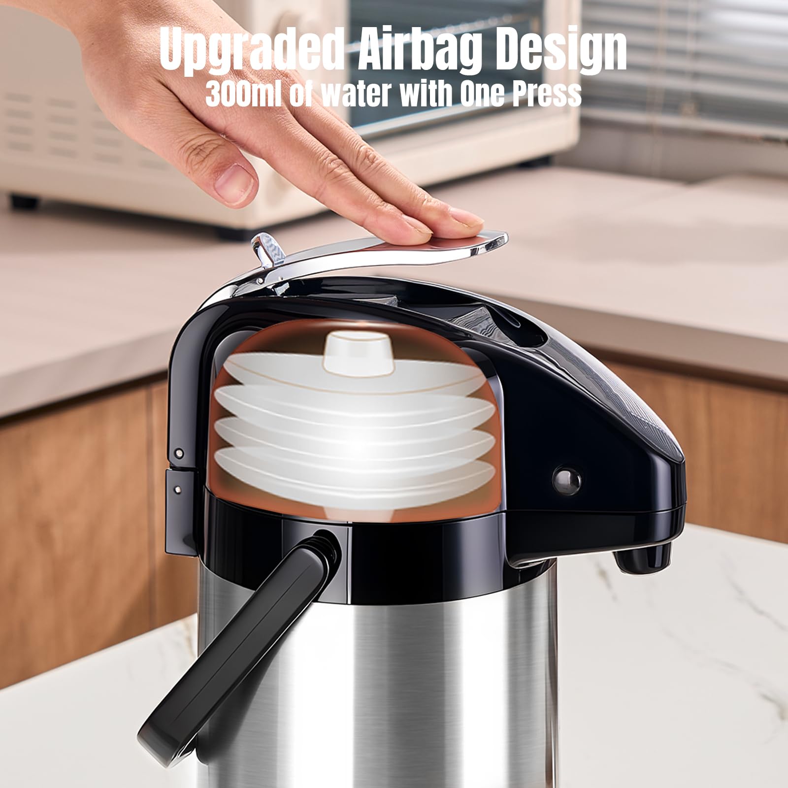 Paracity Airpot base Lazy Susan facilita girar para verter.