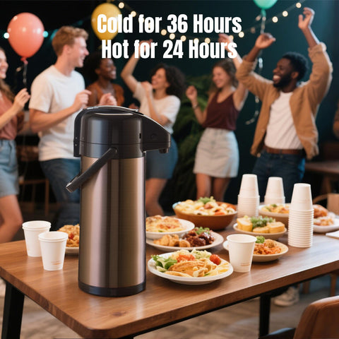 PARACITY cafetera térmica con tapa removible, limpieza y recarga sencillas.