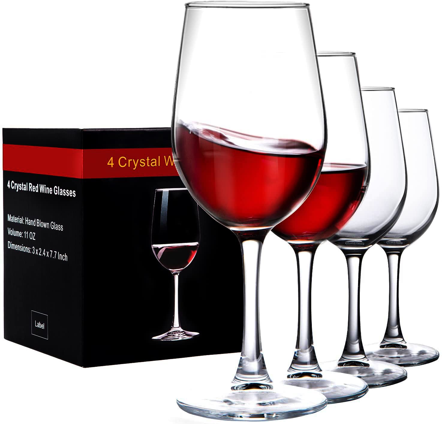 PARACITY vaso-vino-cristal-rojo, ideal para degustación elegante y aroma.