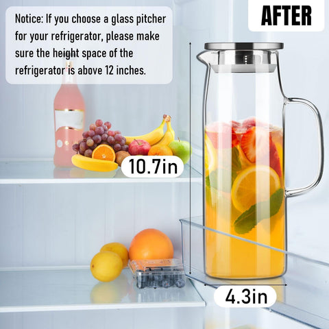 Jarra PARACITY de vidrio borosilicato resistente para calor y frío.