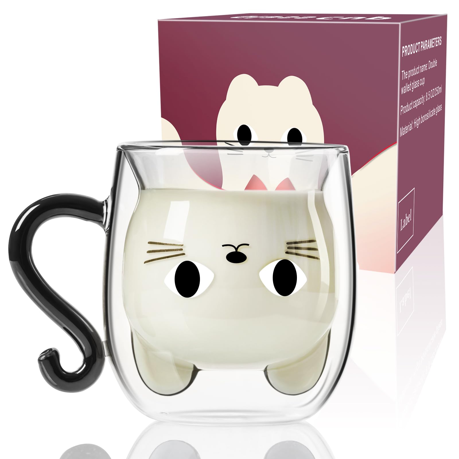 Paracity taza gato con diseño invertido para beber con diversión.