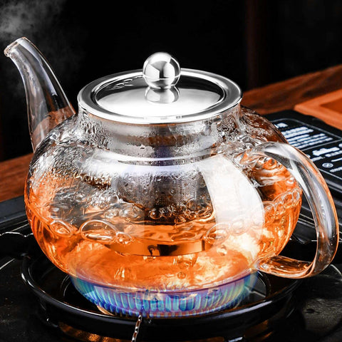 PARACITY tetera de vidrio para estufa, foco en borosilicato, duradera y segura al calor.