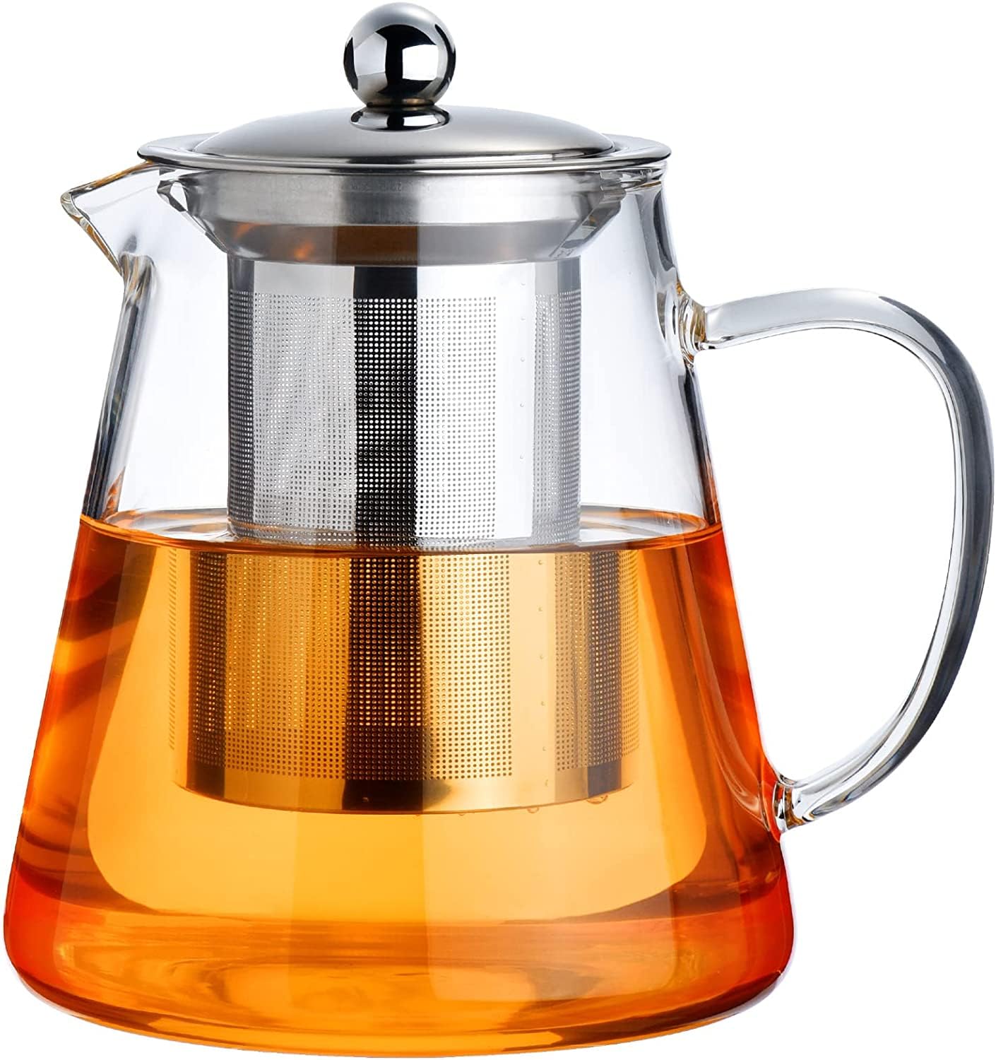 Tetera PARACITY de vidrio para estufa con infusor desmontable listo para té suelto.