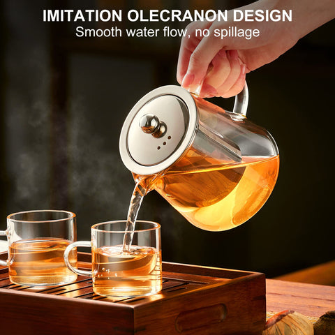 Infusor desmontable de acero 18/8 con filtro fino para hojas sueltas.