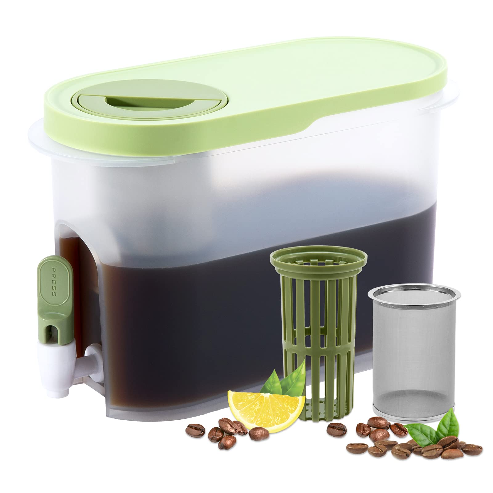 PARBEE cafetera infusión fría 1 galón con filtro ultrafino para café suave.
