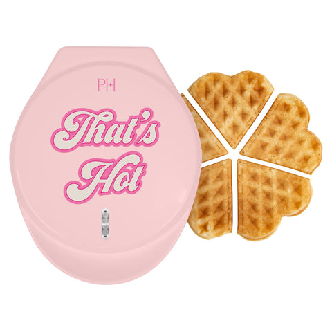 Máquina de gofres Paris Hilton con corazones de 6 pulgadas para desayunos memorables.