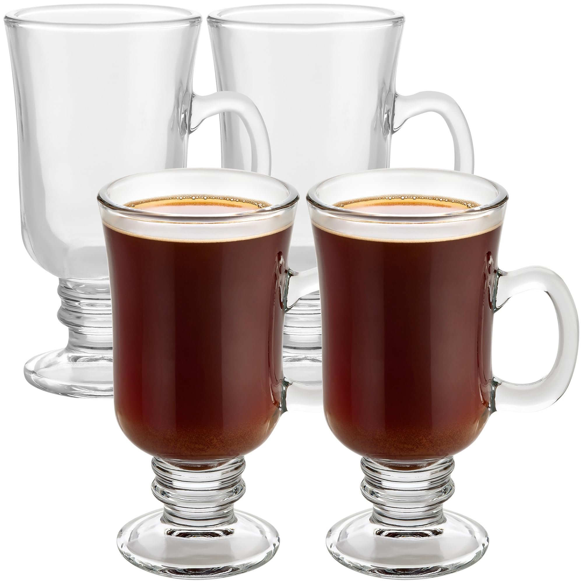 PARNOO tazas irlandesas de 8 onzas con asa y base pedestal, ideales para café.