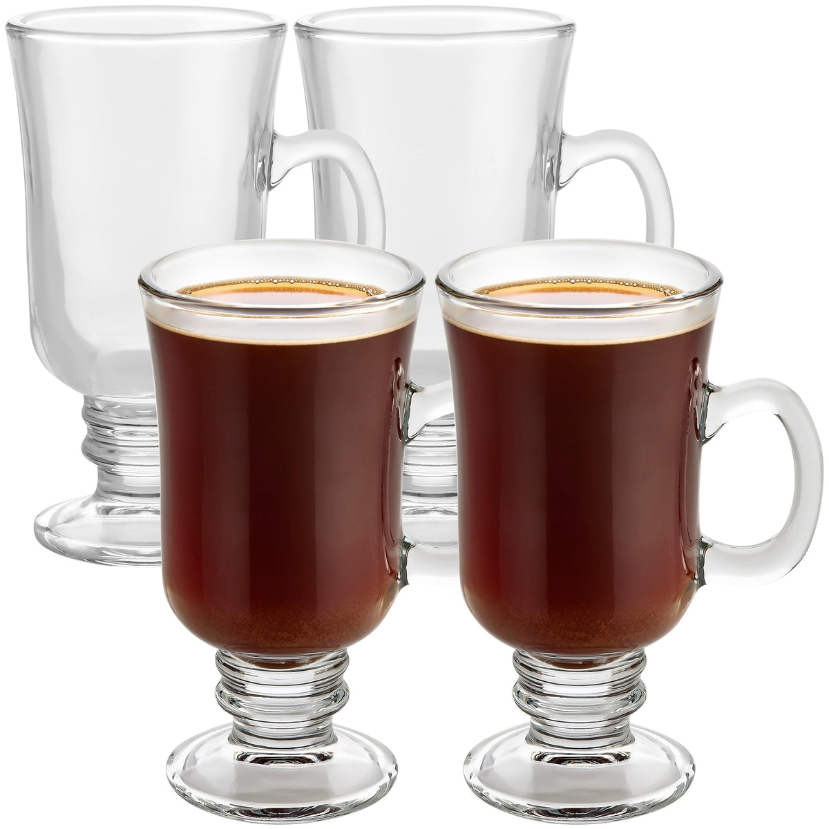 PARNOO tazas irlandesas de 8 onzas con asa y base pedestal, ideales para café.