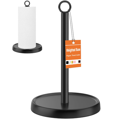 Paroto porta-rollos de papel en acero inoxidable con base pesada para encimera estable