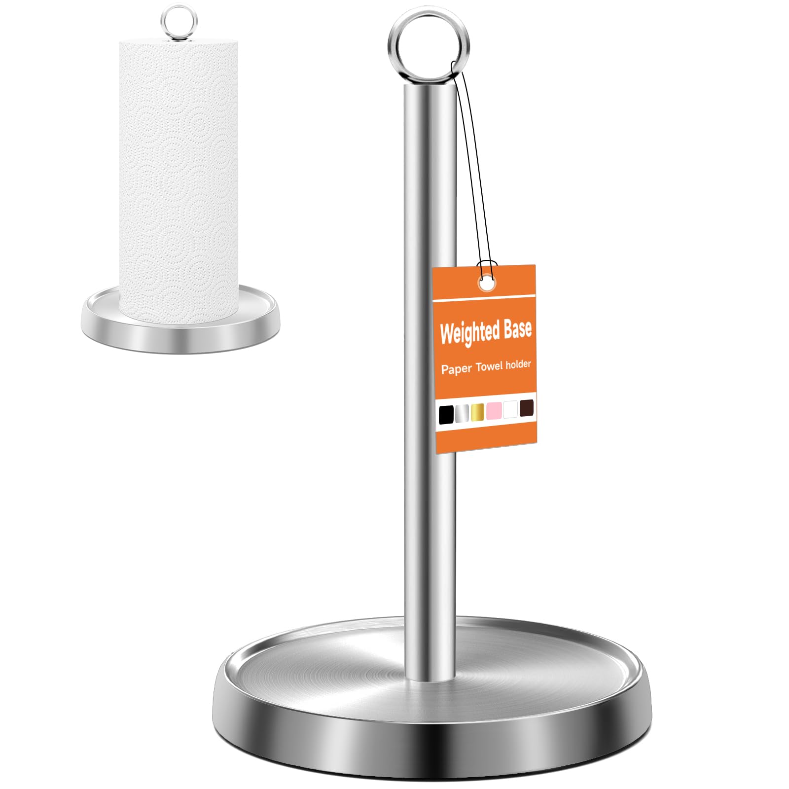 PAROTO soporte para toallas de papel en encimera de acero inoxidable, práctico y elegante
