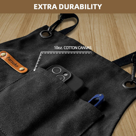Delantal Parsuko con diseño clásico de chef para una apariencia profesional.