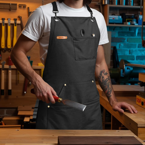Delantal Parsuko lavable a máquina para mantenimiento fácil en cocinas ocupadas.