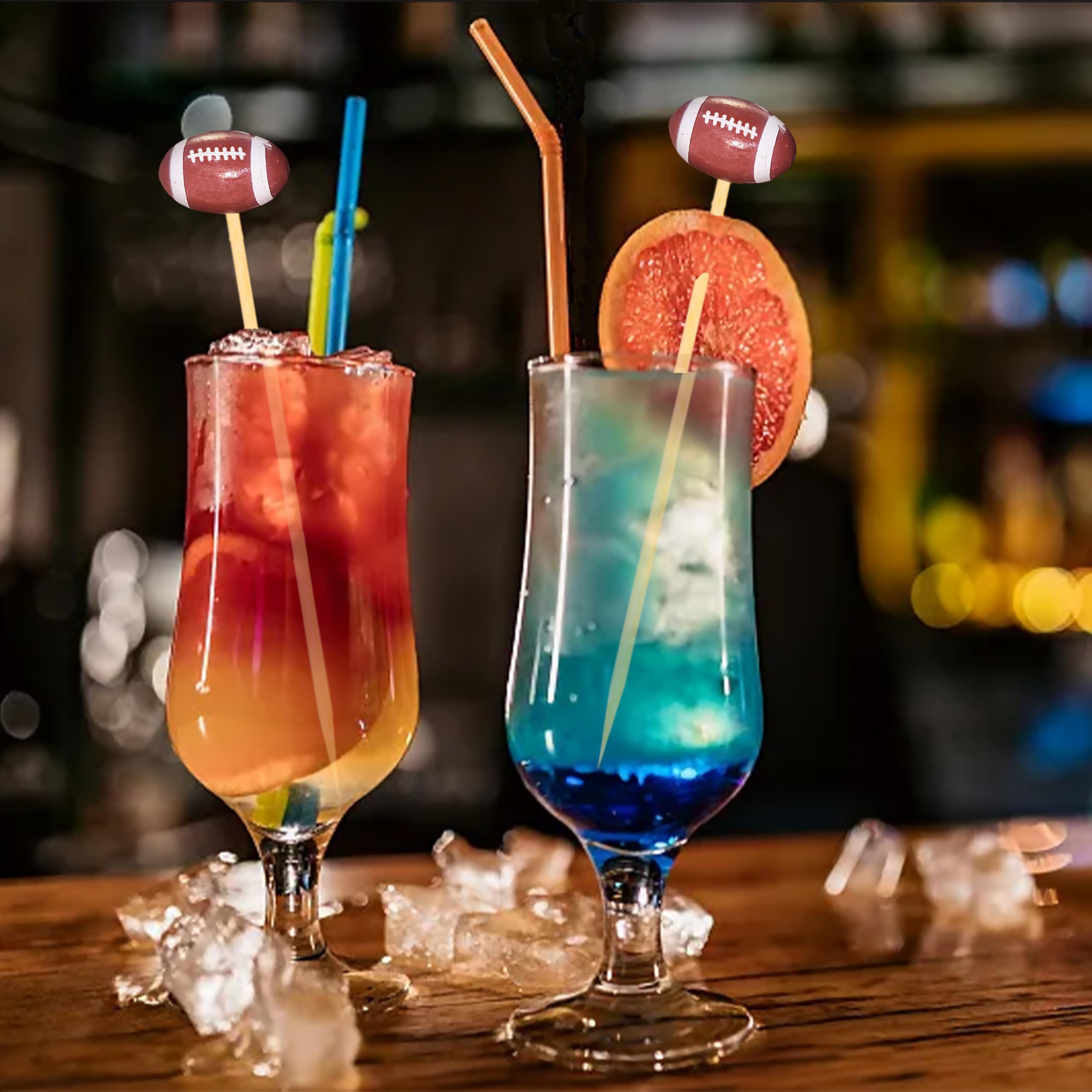 Presentación elegante de bebidas con palillos Partico decorativos.