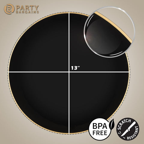 PARTY BARGAINS plato cargador plástico resistente para eventos formales