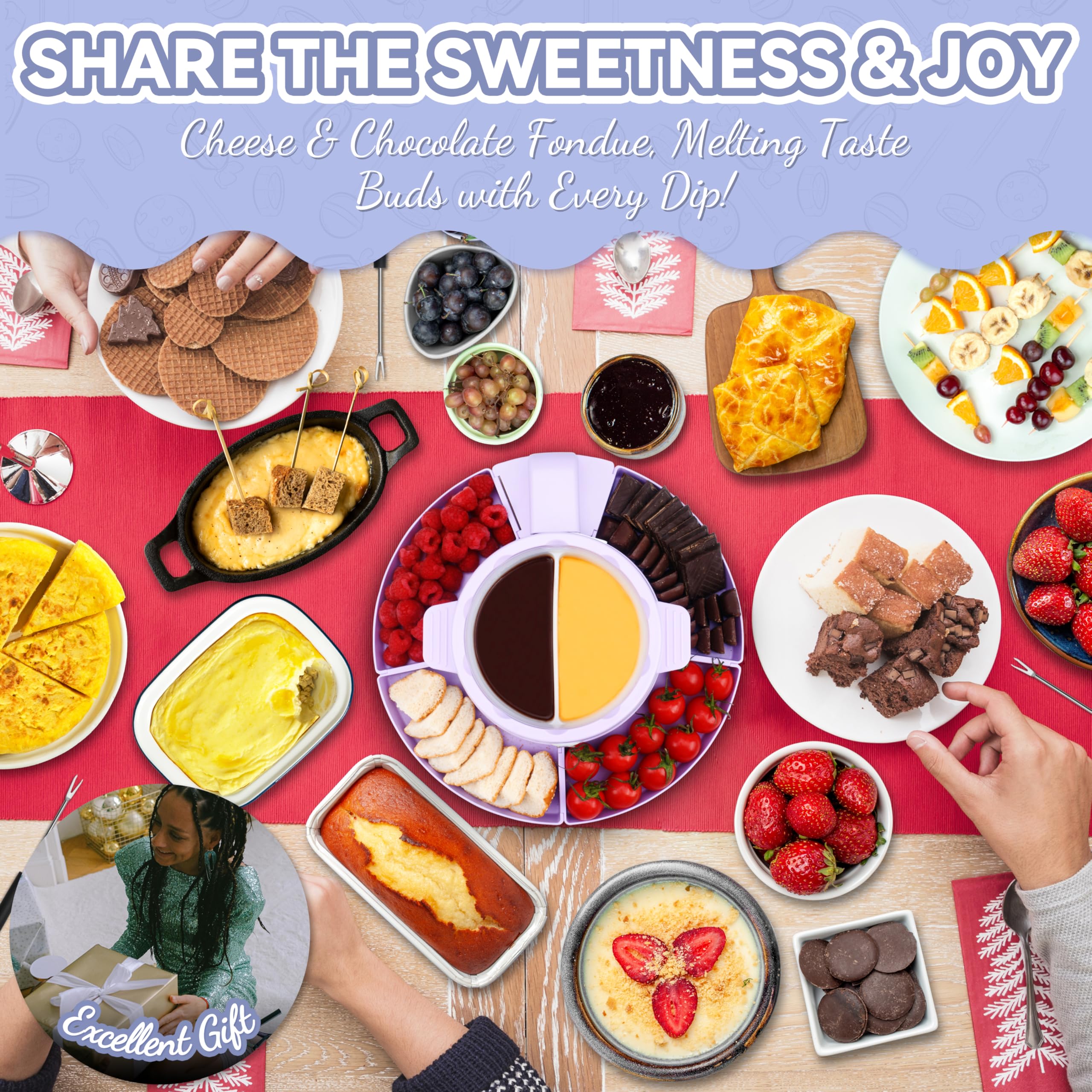 Diseño lavanda de fondue Party Desserts para embellecer la mesa