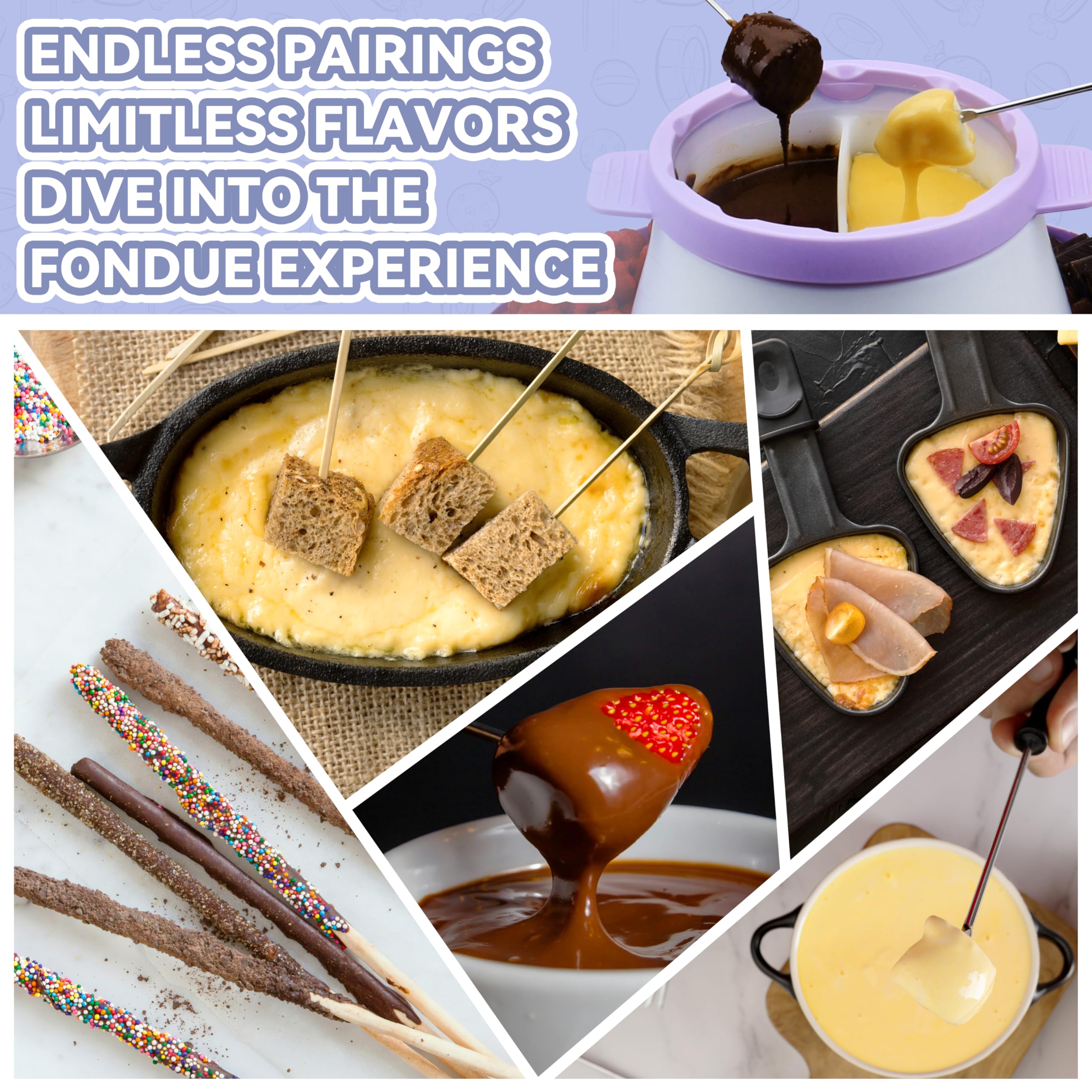 Tenedores para fondue incluidos con el conjunto Party Desserts