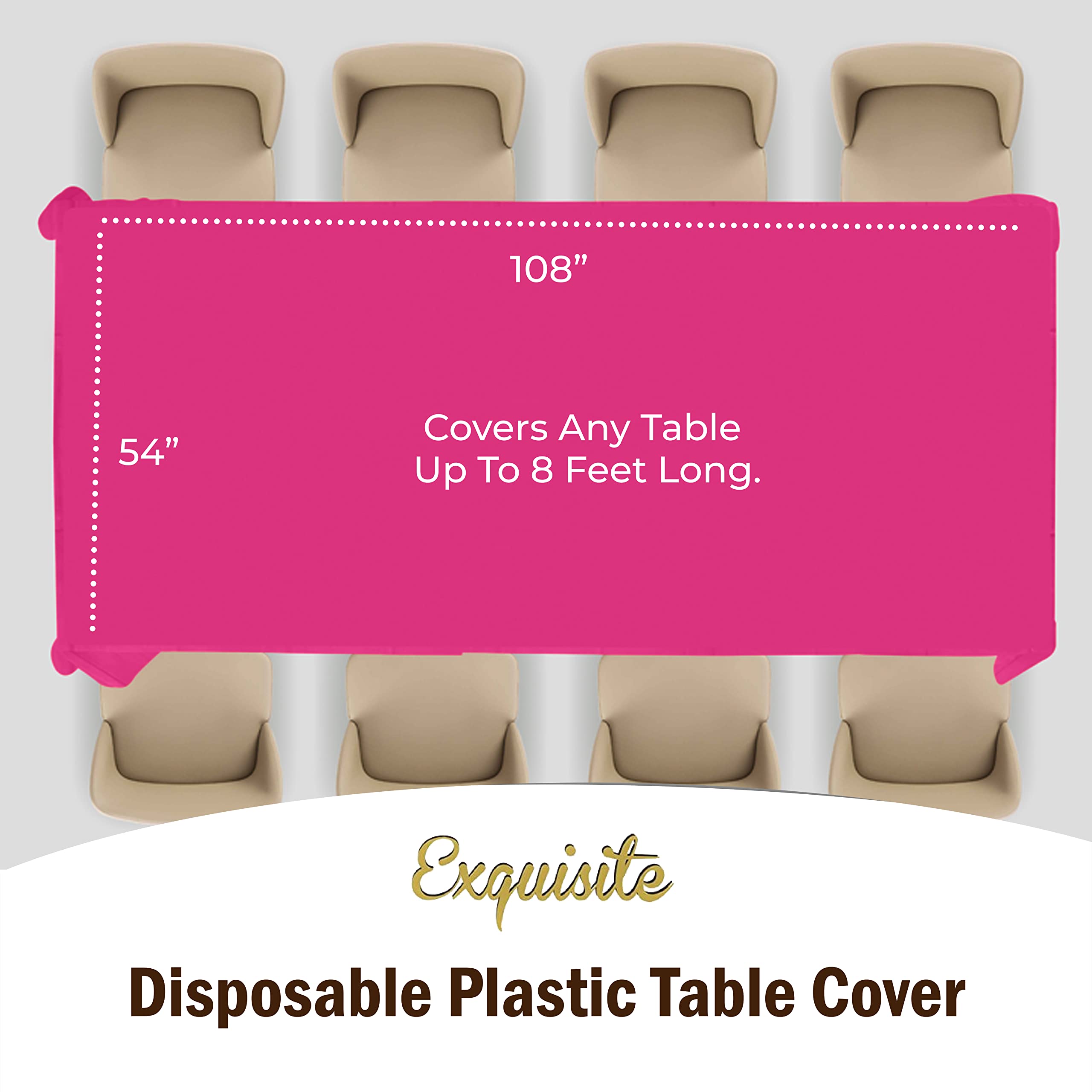 Cubierta de mesa resistente Party Solids cerise para uso intenso.