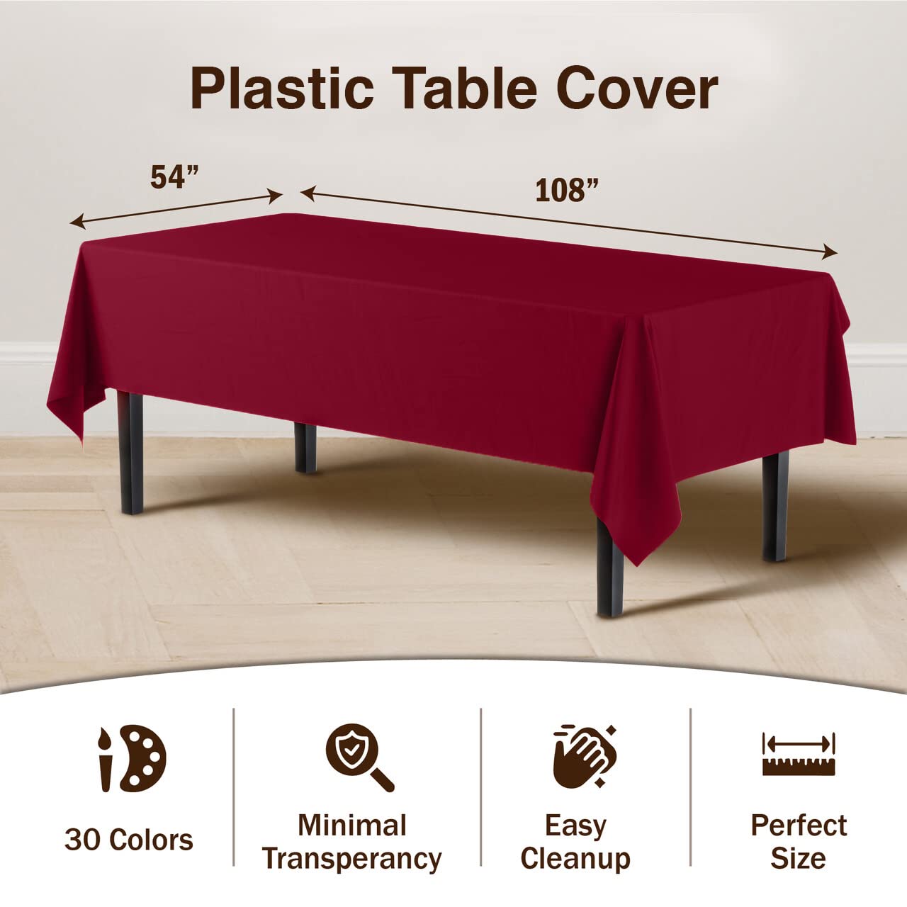 Mantel desechable Party Solids, facilita la limpieza tras la celebración.