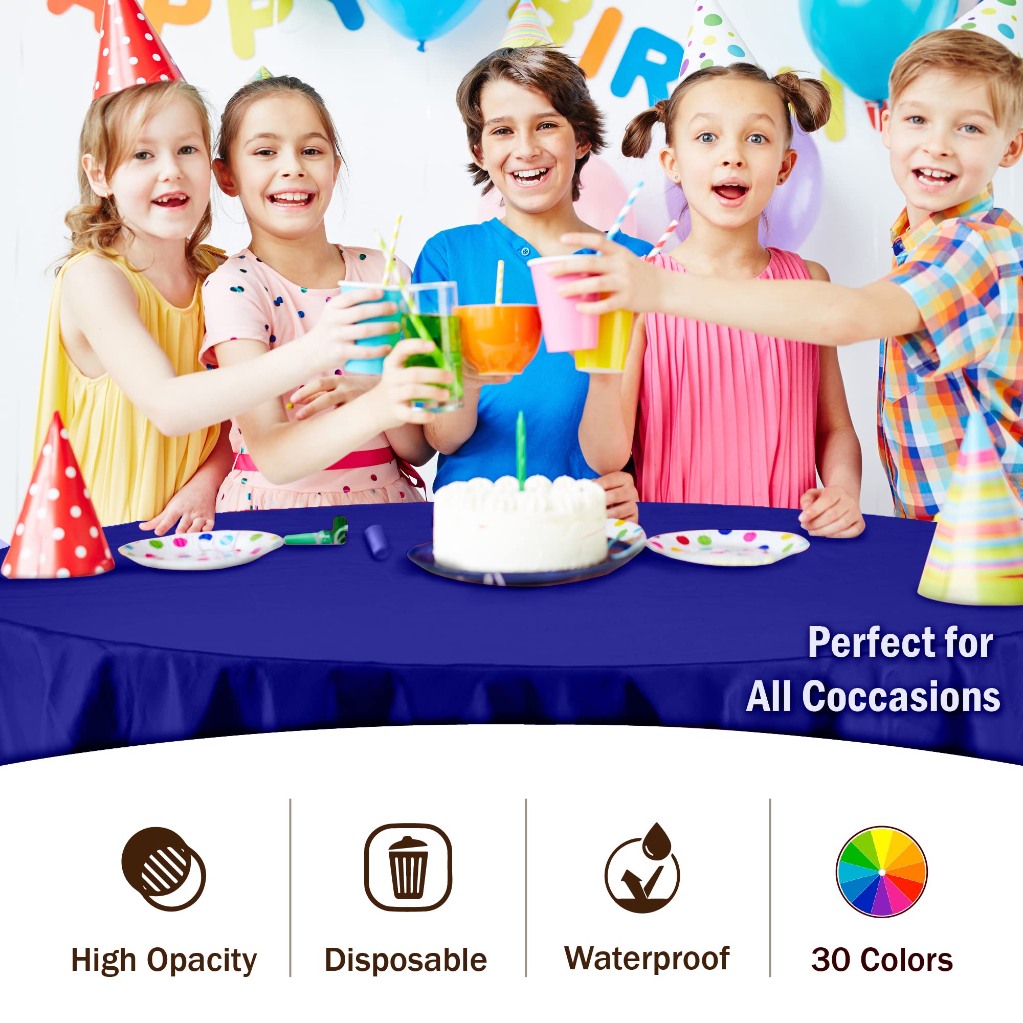 Fiesta y eventos: mantel azul marino Party Solids para mesas temáticas.