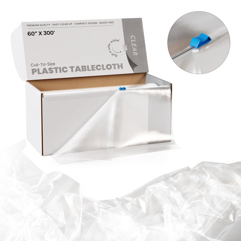 Mantel claro Party Solids de 60 pulgadas con cobertura de superficie