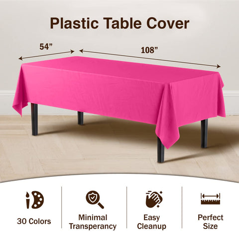 Mantel desechable Party Solids cerise facilita la limpieza después.