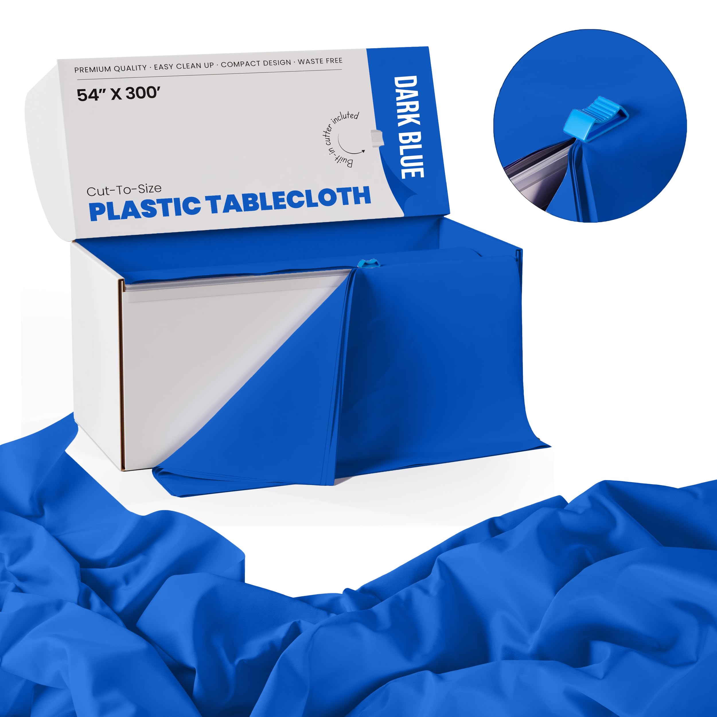 Acabado opaco Party Solids azul oscuro para realzar la mesa