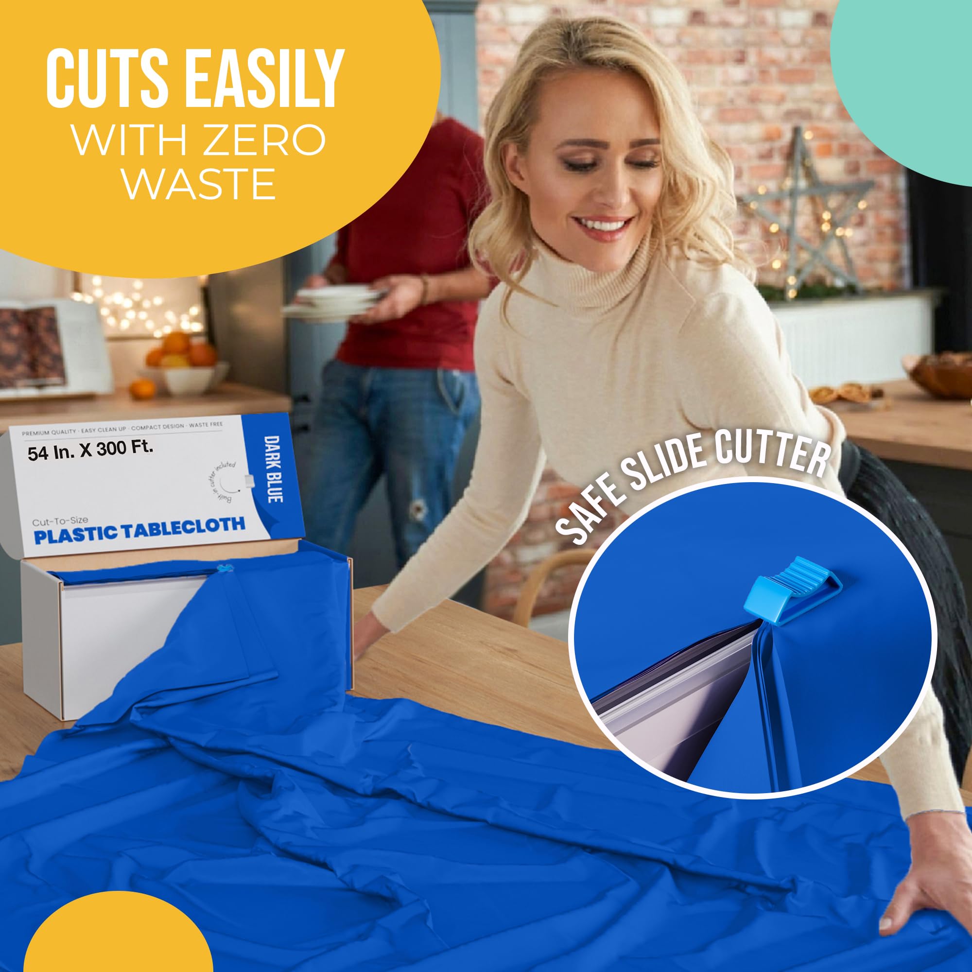 Resistente a derrames Party Solids azul oscuro para comidas