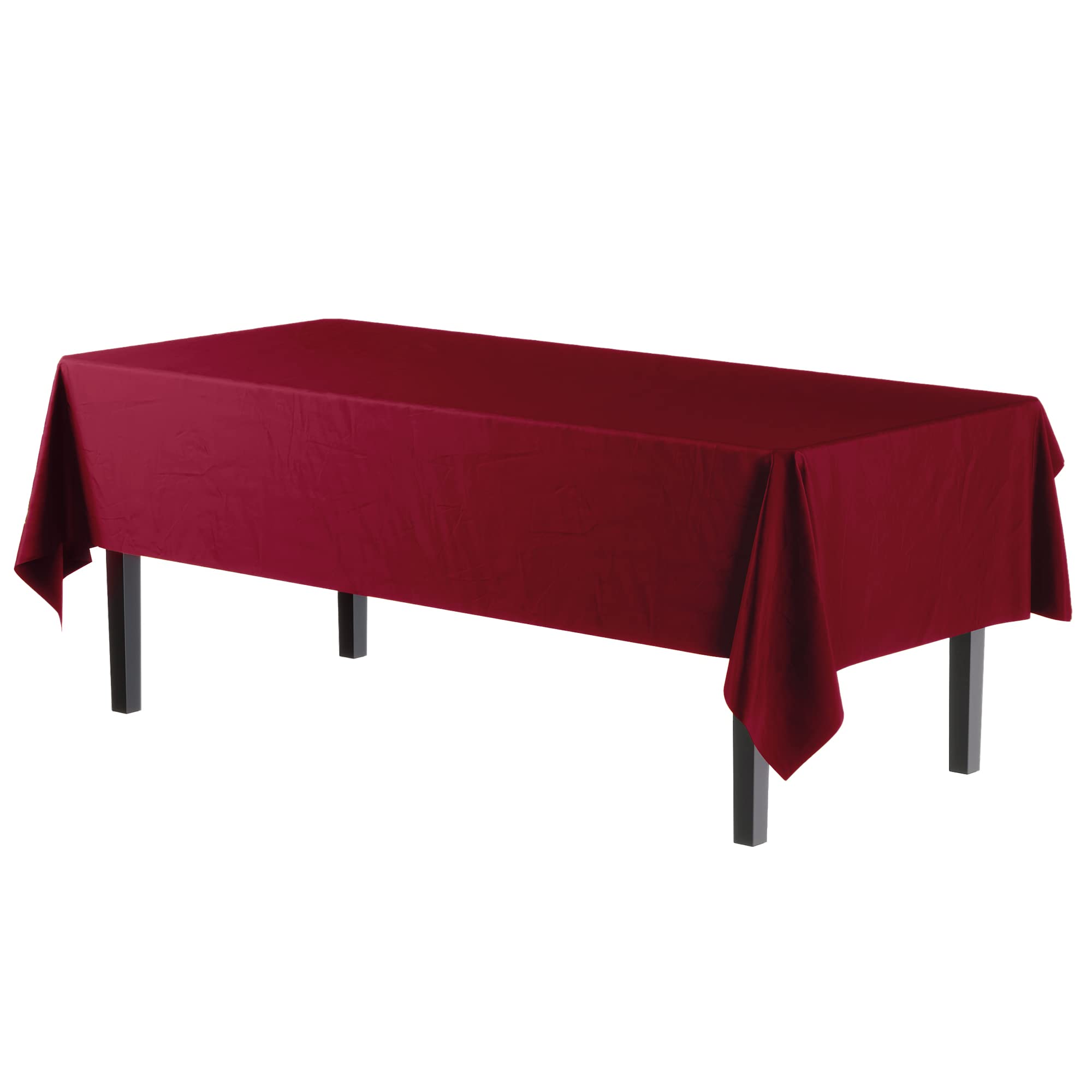 Mantel plástico burdeos Party Solids para eventos, óptimo para fiestas temáticas.