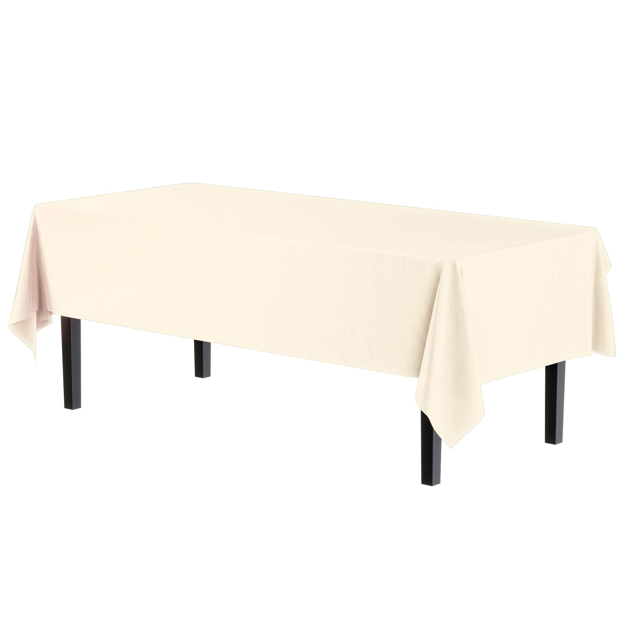 Mantel Party Solids marfil con alta opacidad para fiestas elegantes sin transparencia.