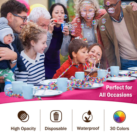Mantel rectangular cerise Party Solids para fiestas y reuniones.