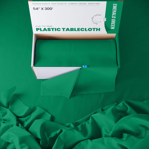 Mantel verde esmeralda Party Solids, diseño duradero para uso frecuente.