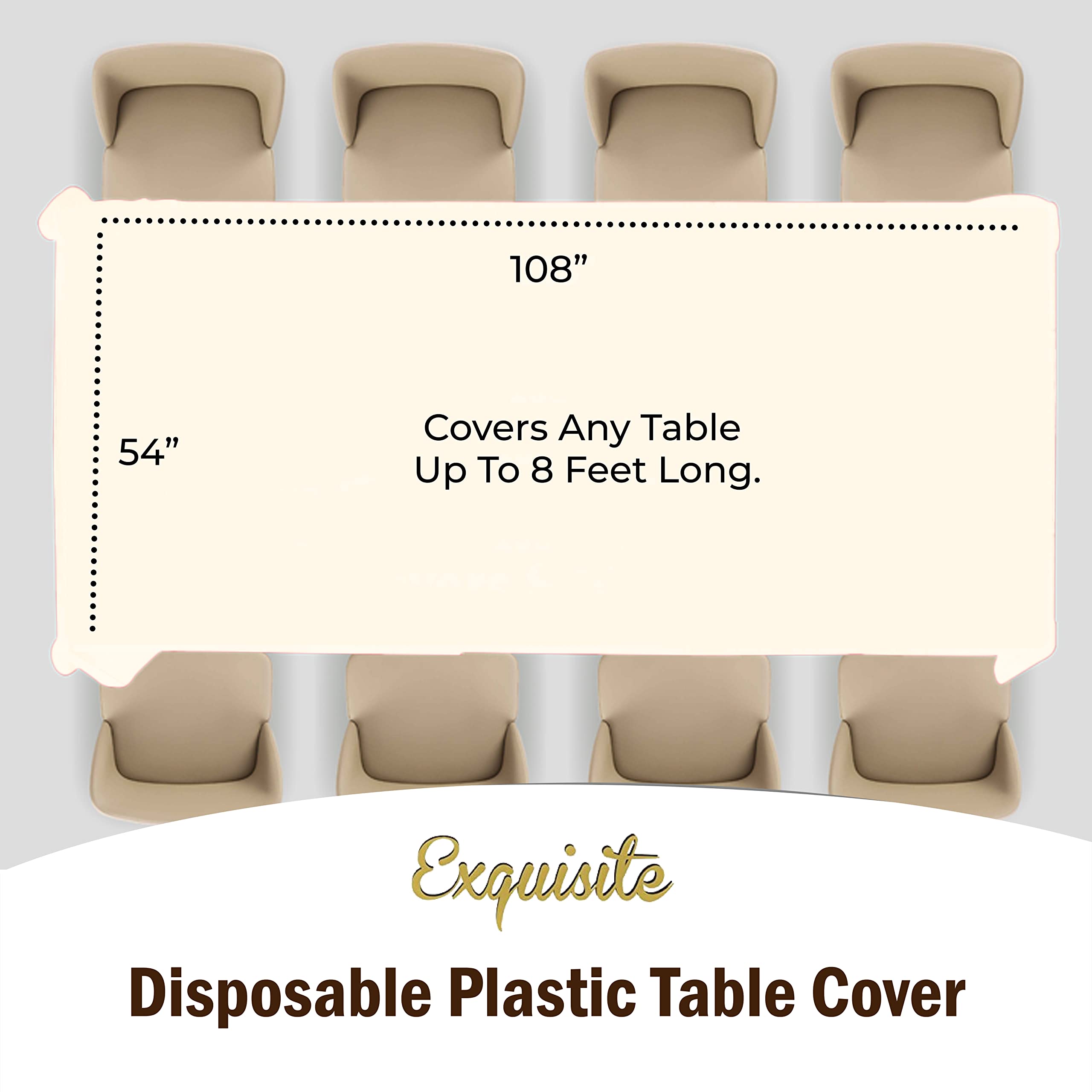 Party Solids pack de 12 manteles marfil para cubrir mesas grandes.