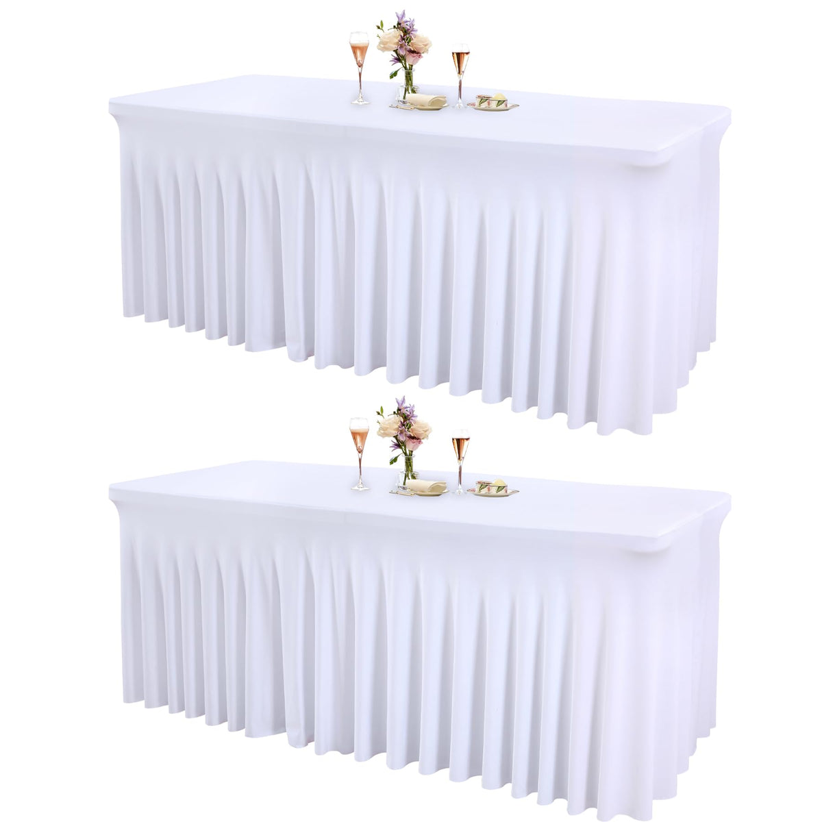 Party Talk mantel spandex 6ft blanco ajuste perfecto para mesa
