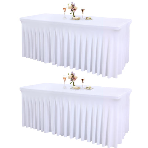 Party Talk mantel spandex 6ft blanco ajuste perfecto para mesa