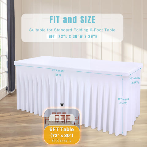 Durabilidad alta del mantel Party Talk 6ft blanco para uso diario