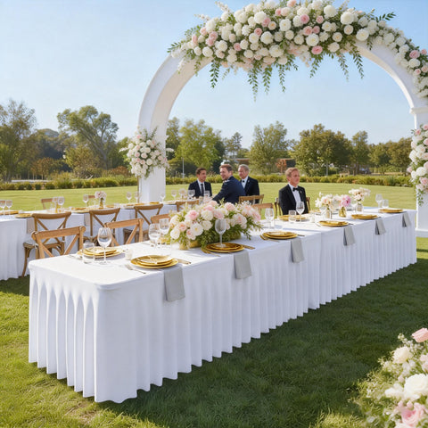 Mantel Party Talk 6ft blanco para fiestas y celebraciones