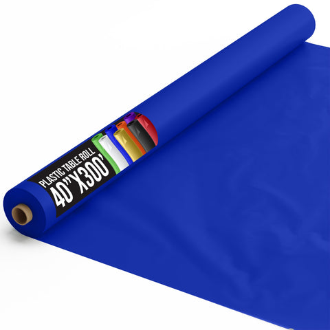 Party Solids mantel plástico azul oscuro protege la mesa de derrames