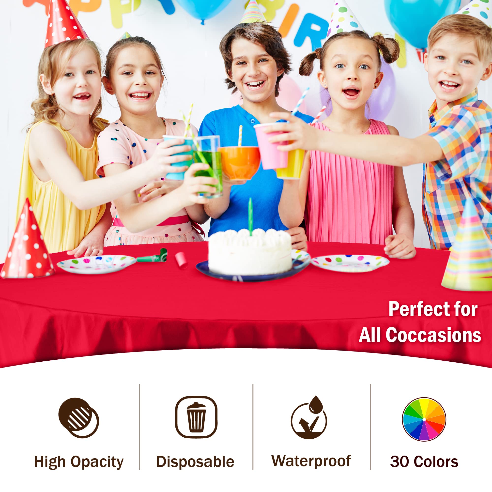 Party Solids mantel para fiestas rojas, uso versátil
