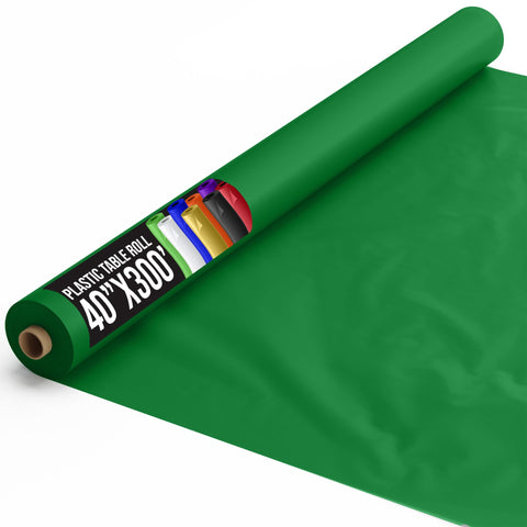 Mantel plástico verde esmeralda Party Solids, ideal para banquetes limpios y elegantes