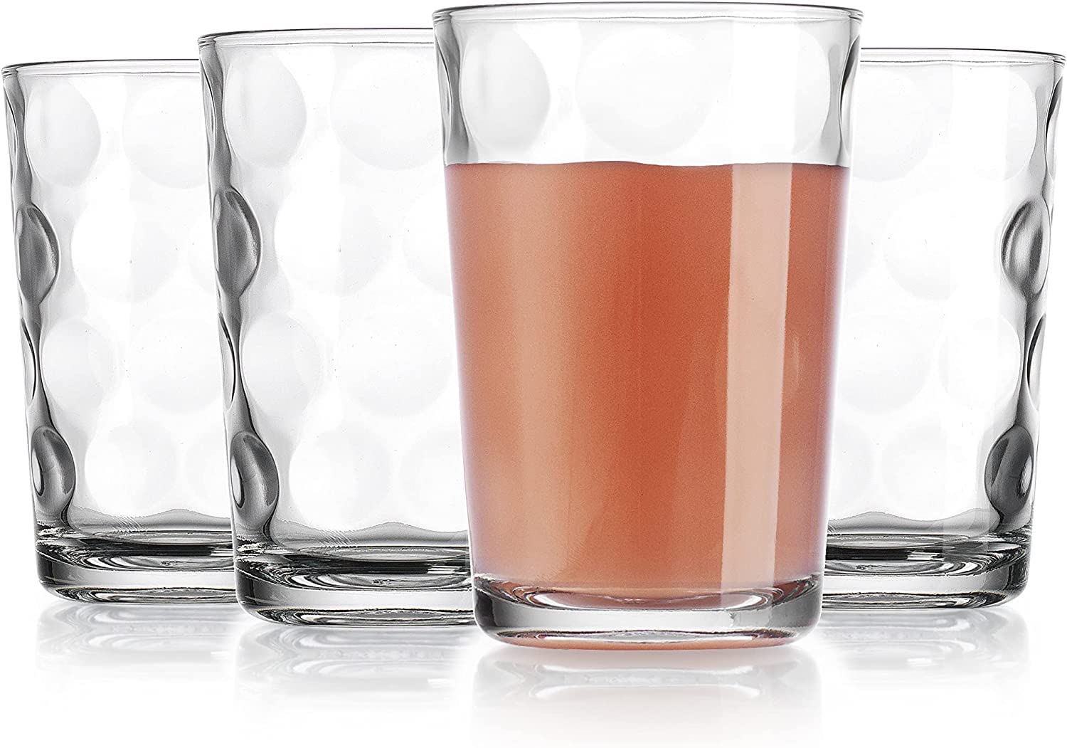 Vasos Pasabahce con borde fino, sensación premium al beber.