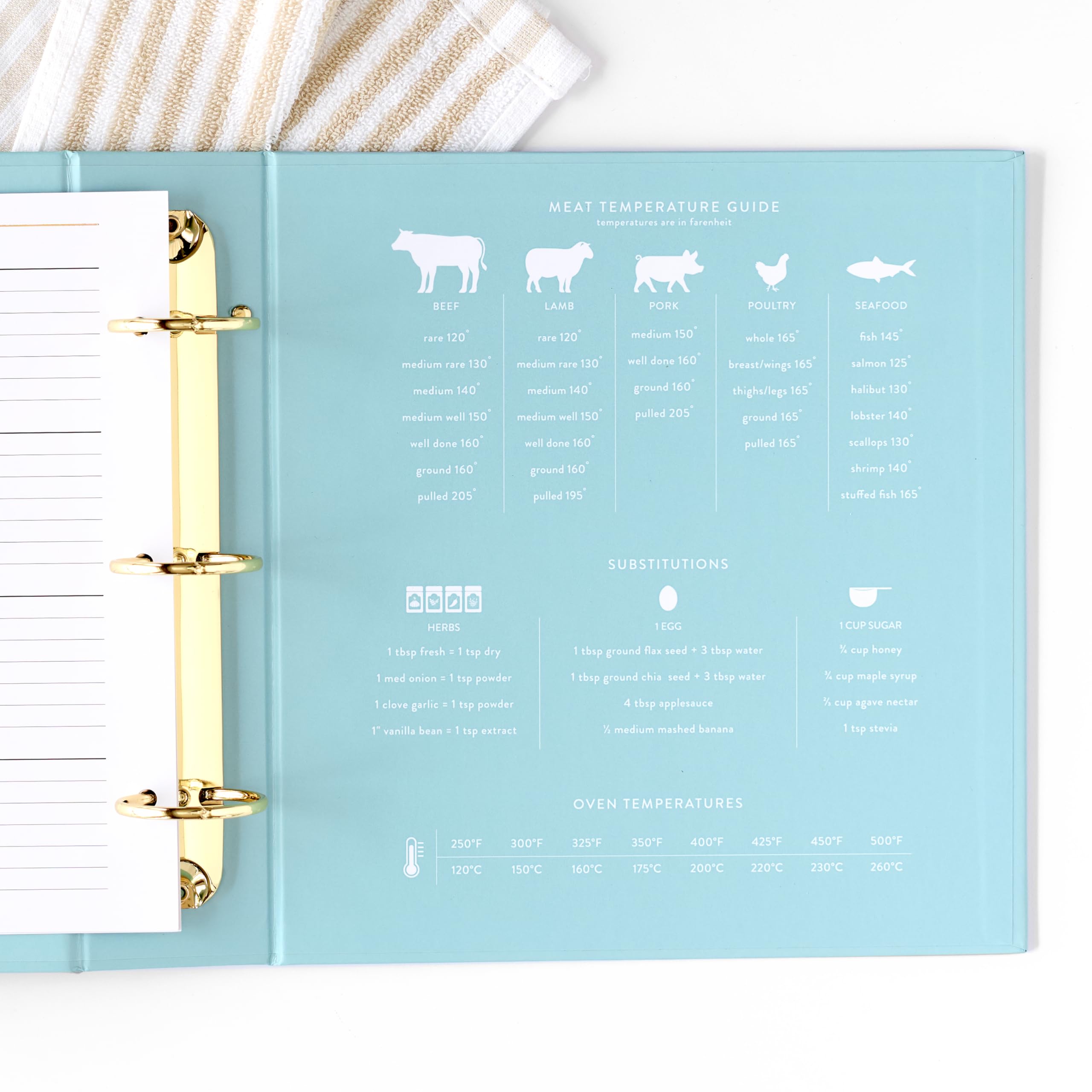 Ideal para conservar recetas familiares y planes de menú en PPP Recetario
