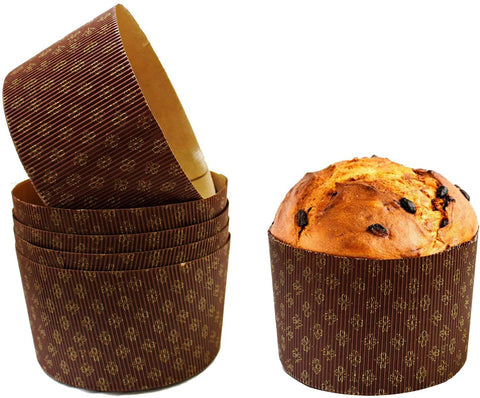 Pastry Chef's Boutique molde con diseño corrugado dorado y marrón para presentación profesional.