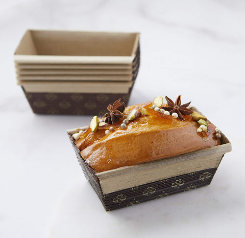 Pastry Chef's Boutique molde de papel rectangular 4x2x2 apto para hornear y exhibir.