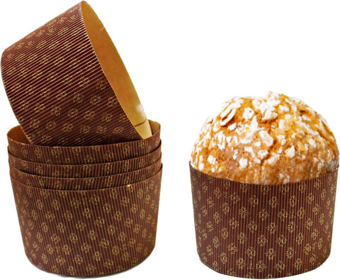 Pastry Chef's Boutique: molde panettone dorado corrugado para hornear de forma uniforme.